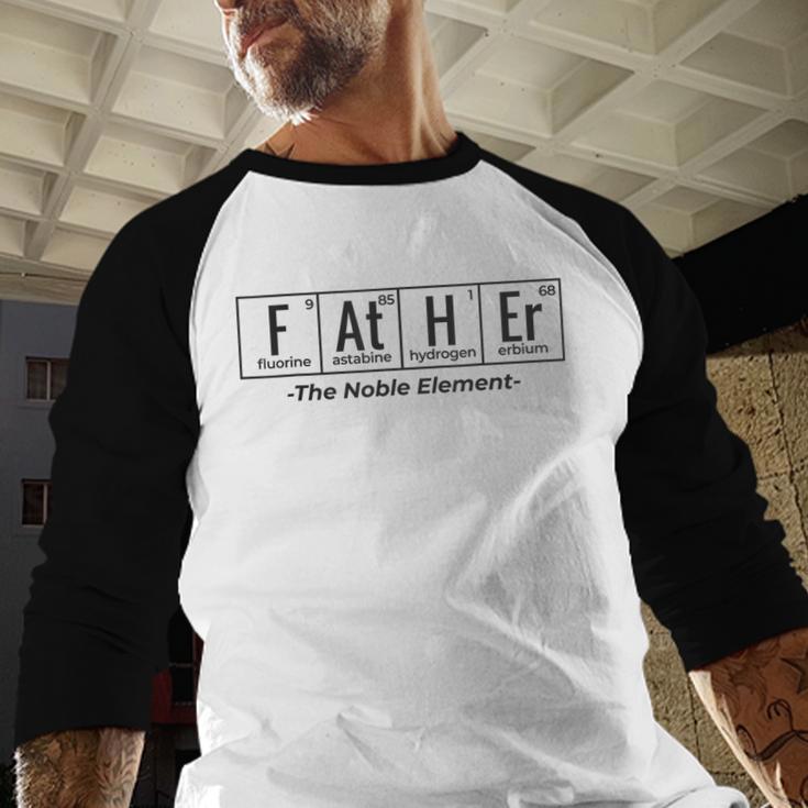 Science Nerd Dad Fathers Day Element Periodic Table Men Baseball Raglan Shirt