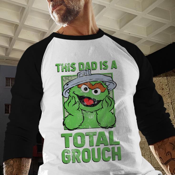 Sesame Street Father's Day Total Grouch Dad Men Baseball Raglan Shirt