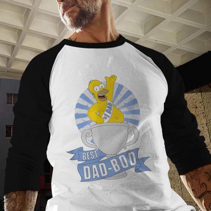 The Simpsons Father's Day Homer Best Dad BOD Men Baseball Raglan Shirt