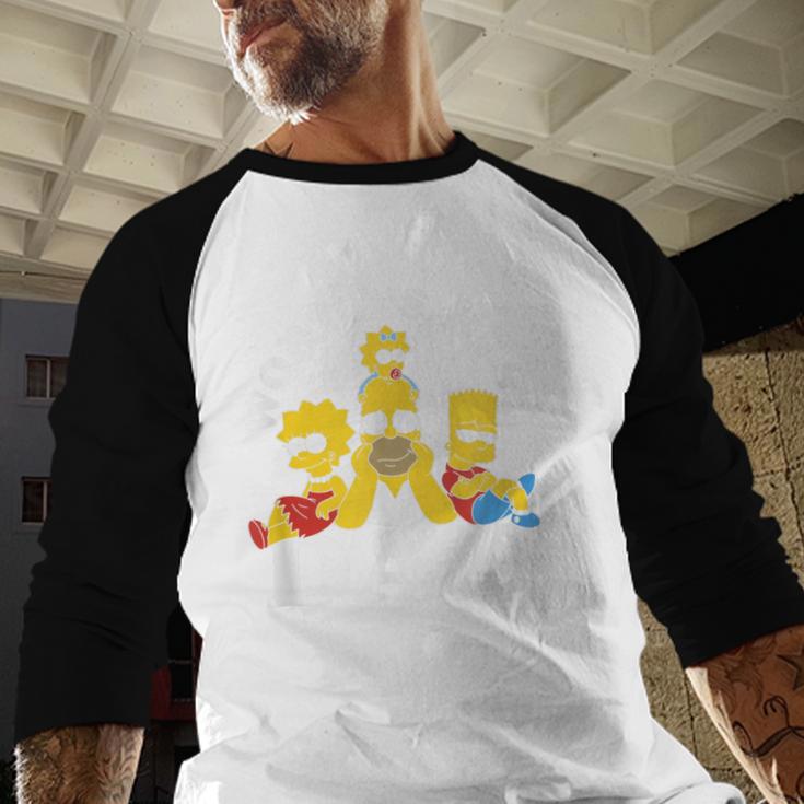 The Simpsons World's Best Dad Father's Day Group V2 Small Men Baseball Raglan Shirt The Simpsons World's Best Dad Father's Day Group V2 Small Men Baseball Raglan Shirt
