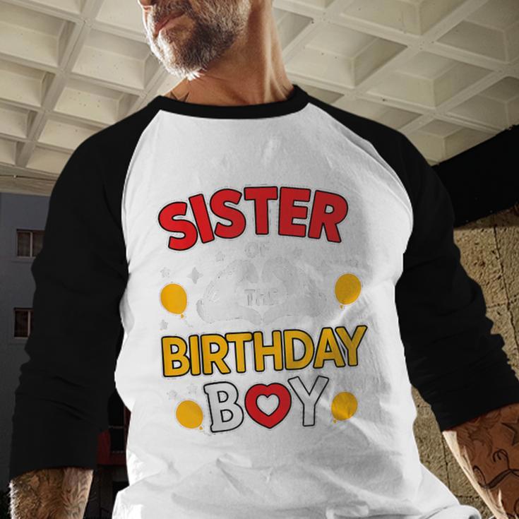 Sister Of The Birthday Boy Family Matching Dad Mom Men Baseball Raglan Shirt