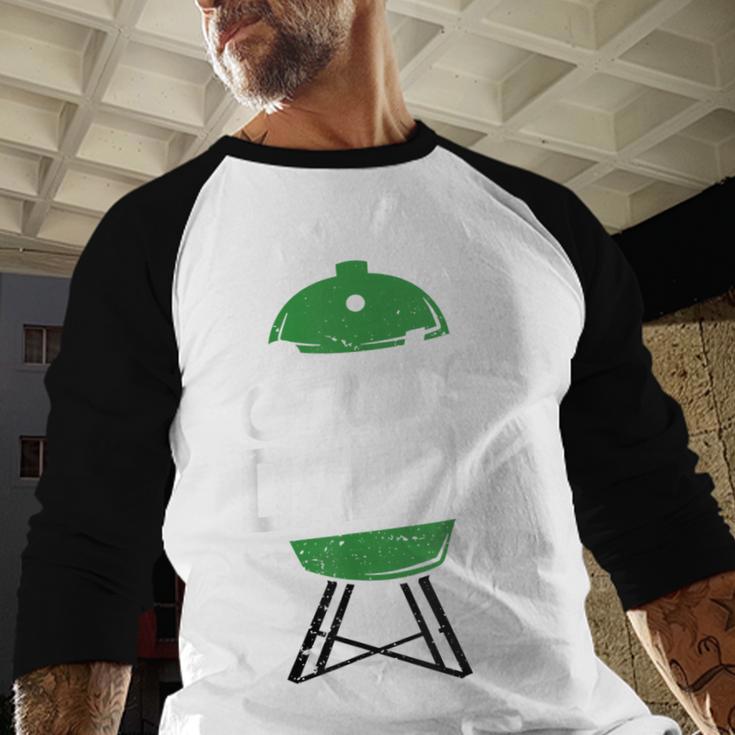 Smoke Daddy Green Egg Pitmaster Dad Tshirt BBQ Grill Men Baseball Raglan Shirt