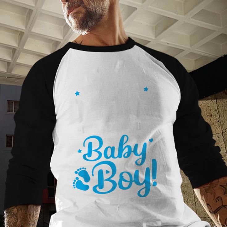 Soon To Be A Daddy Of A Baby Boy New Dad Expecting Father Men Baseball Raglan Shirt