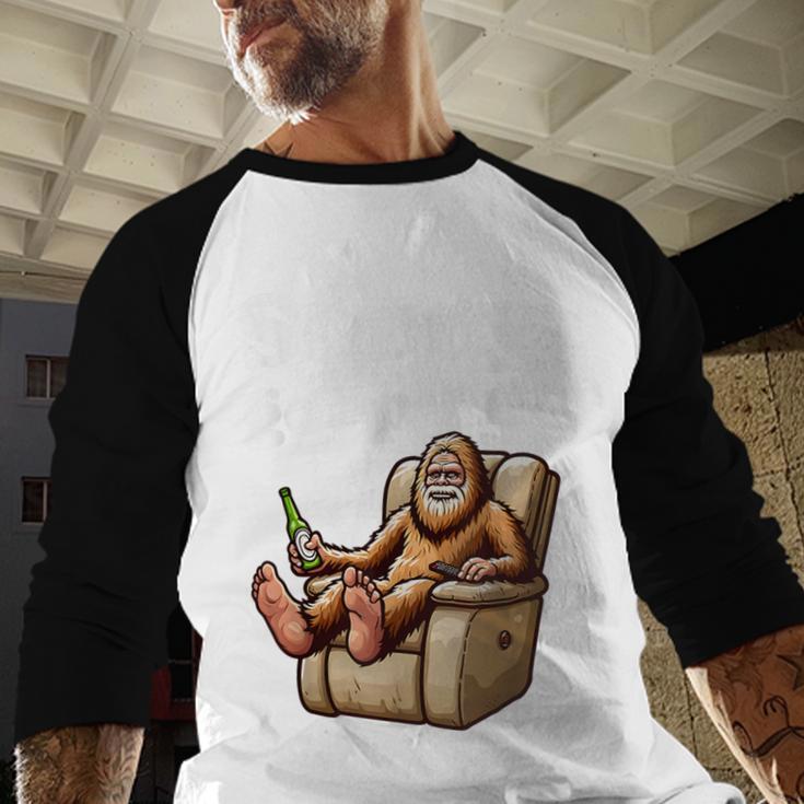 Sorry Got Plans Bigfoot Dad Humor Sasquatch Sayings Men Baseball Raglan Shirt