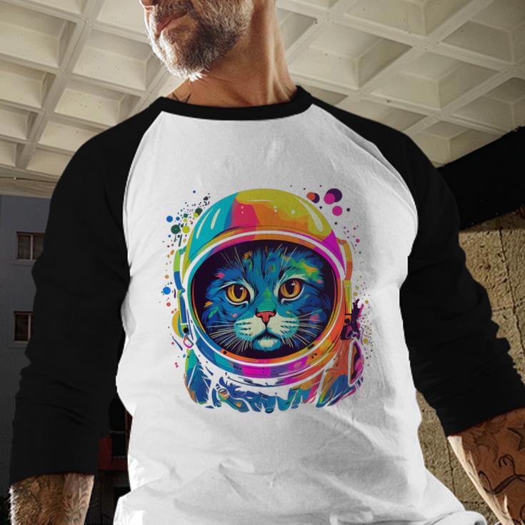 Space Cat Mom Cat Dad Men Women Kids Astronaut Space Men Baseball Raglan Shirt
