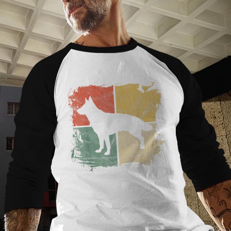 Square Retro German Shepherd Owner Dog Shepard Dad Mom Men Baseball Raglan Shirt