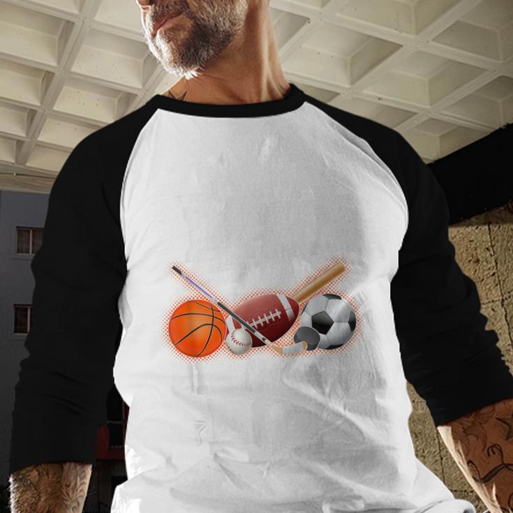 All Star Dad Of The Birthday Boy Basketball Soccer Sport Men Baseball Raglan Shirt