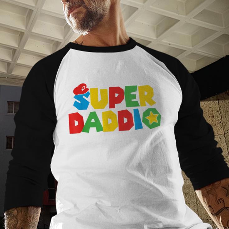 Super Gamer Dad Unleashed Celebrating Fatherly Powers Men Baseball Raglan Shirt