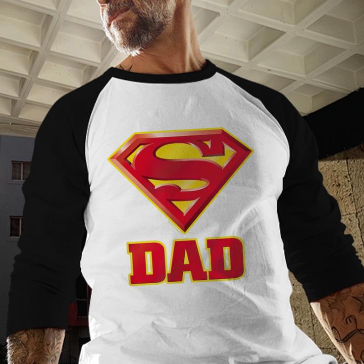 Superman Super Dad Men Baseball Raglan Shirt Superman Super Dad Men Baseball Raglan Shirt