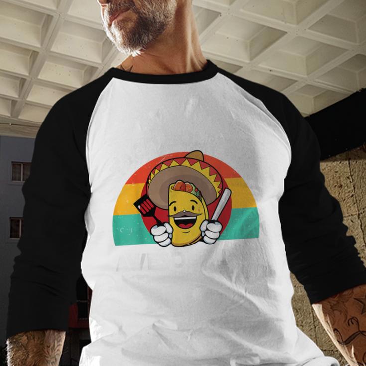 Taco Bout Awesome Dad Cinco De Mayo Mexican Men Men Baseball Raglan Shirt