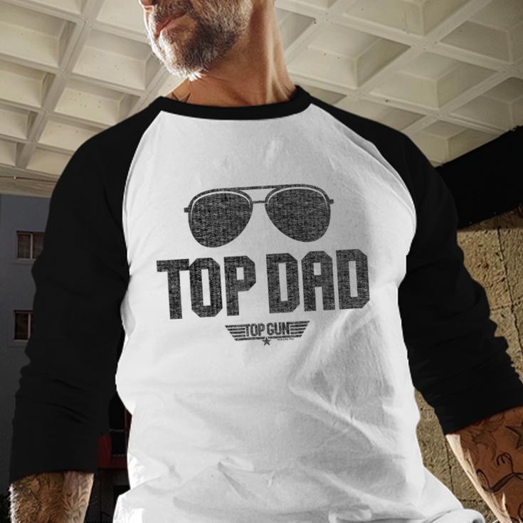 Top Gun Top Dad Men Baseball Raglan Shirt