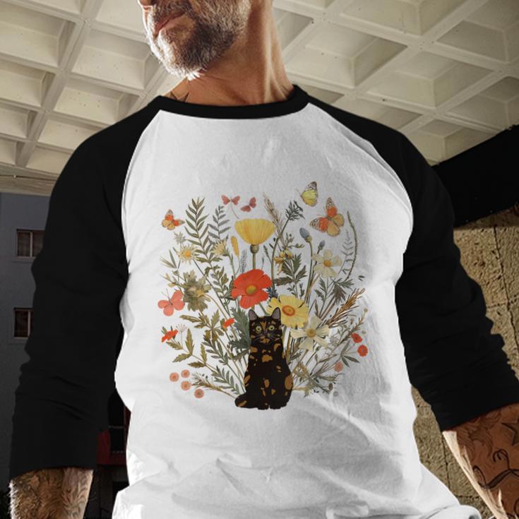 Tortie Cat Owner Flowers Tortie Cat Mom Tortie Cat Dad For Men Women Kids Men Baseball Raglan Shirt