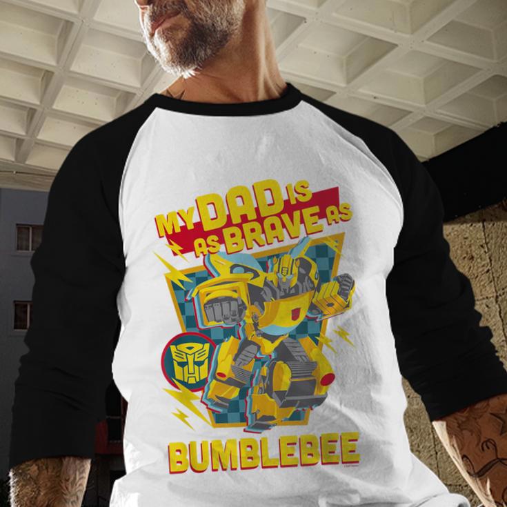 Transformers Father's Day Bumblebee My Dad Is Brave Men Baseball Raglan Shirt