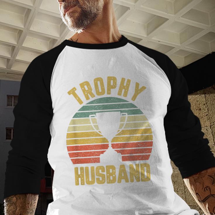 Trophy Husband For Cool Father Or Dad Men Baseball Raglan Shirt