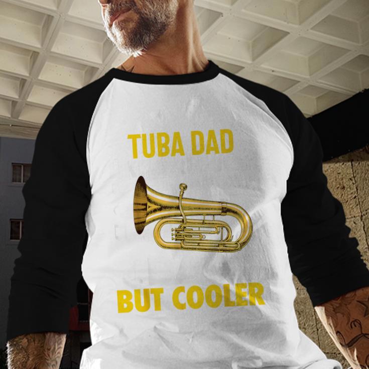 Tuba Player Men Dad Grandpa Marching Band Brass Tubist Men Baseball Raglan Shirt