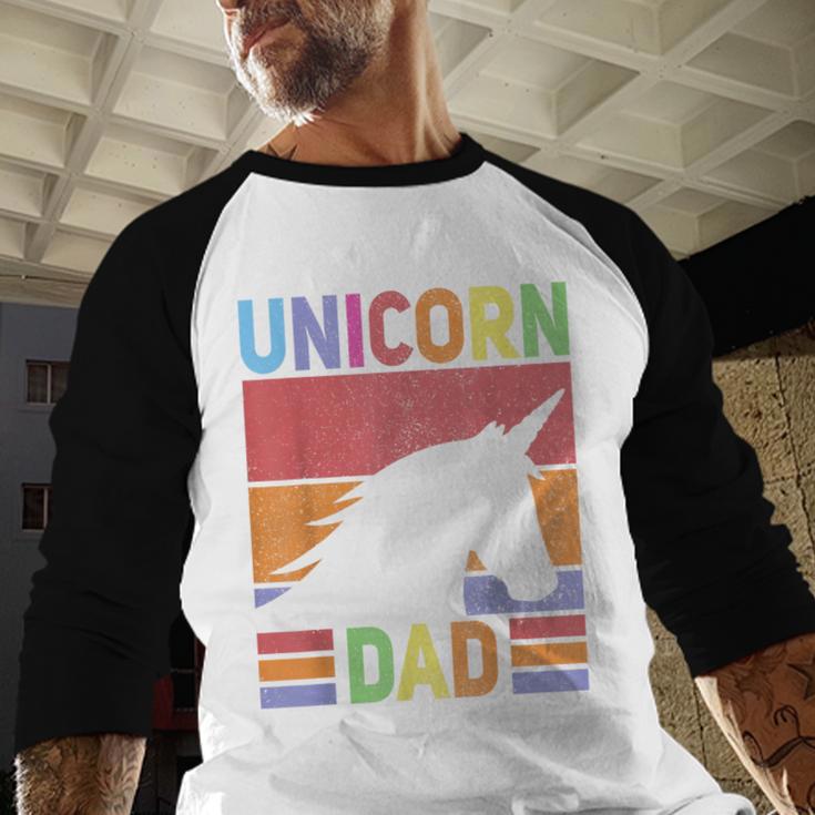 Unicorn Birthday Outfit Dad Unicorn Costume Bday Dad Unicorn Men Baseball Raglan Shirt