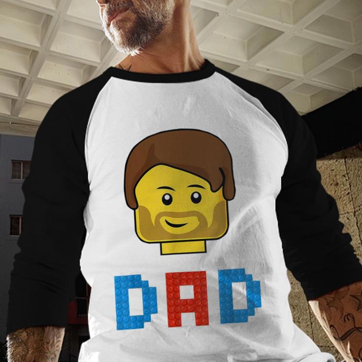 Unique Family Dad Master Builder Building Bricks Blocks Men Baseball Raglan Shirt