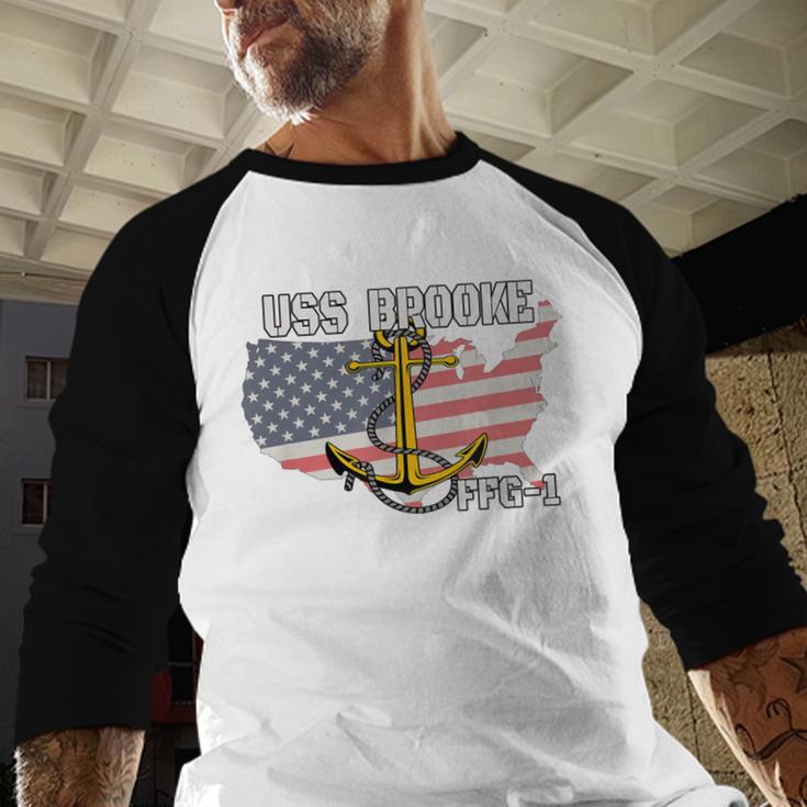 USS Brooke FFG-1 Frigate Veterans Day Son Father Grandpa Dad Men Baseball Raglan Shirt USS Brooke FFG-1 Frigate Veterans Day Son Father Grandpa Dad Men Baseball Raglan Shirt