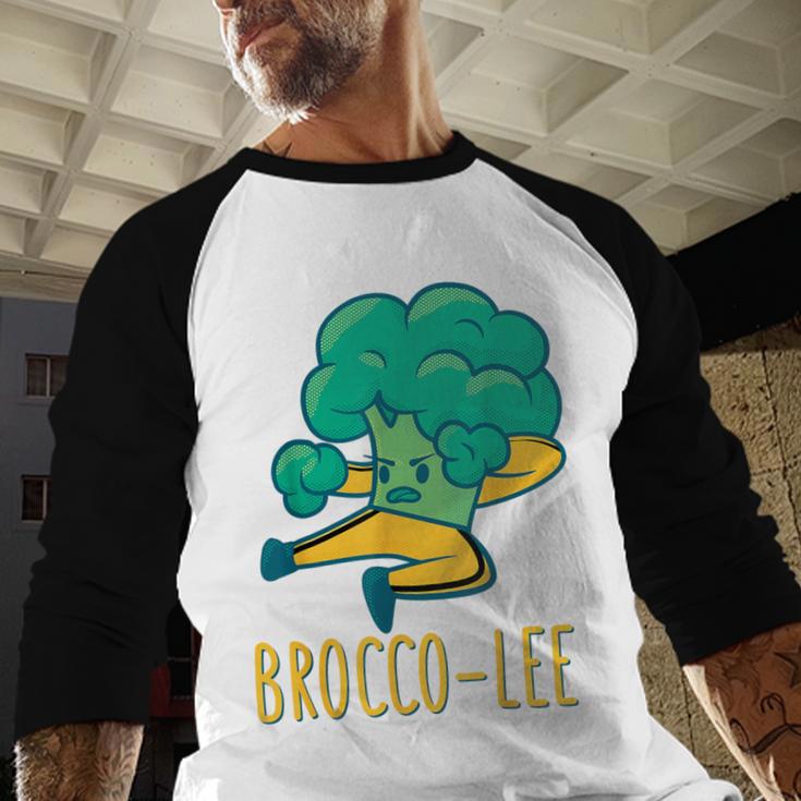 Vegetable Word Game Dad Joke Brocco-Lee Broccoli Men Baseball Raglan Shirt