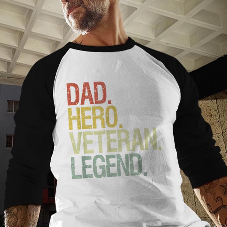 Veteran Dad Men Baseball Raglan Shirt