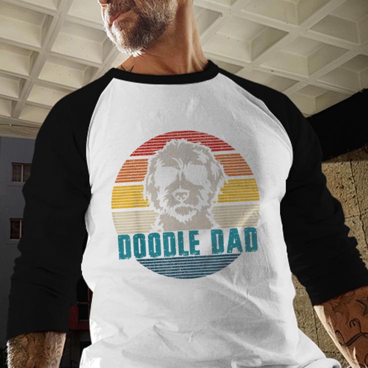 Vintage Best Doodle Dad Ever Father's Day Golden Doodle Men Baseball Raglan Shirt
