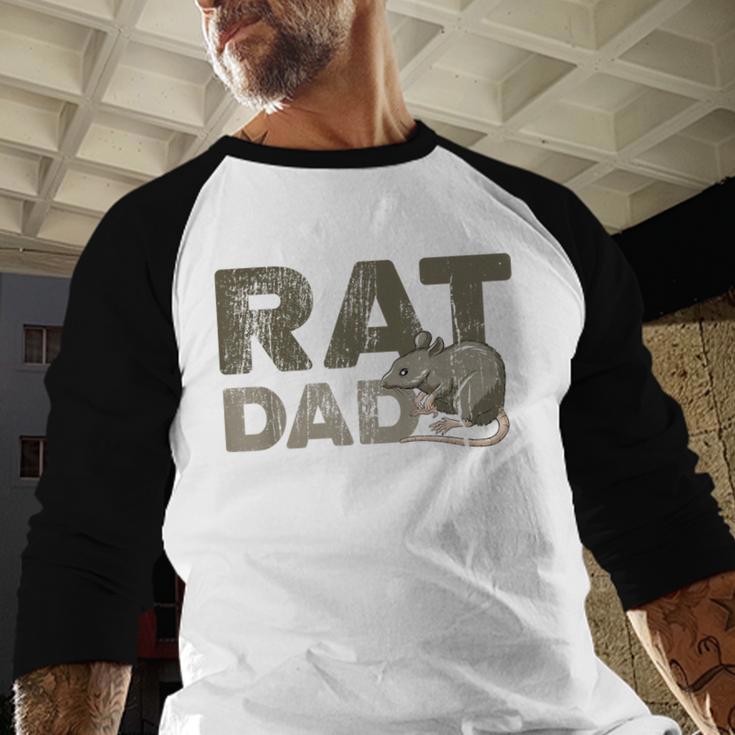 Vintage Distressed Rat Dad Men Baseball Raglan Shirt