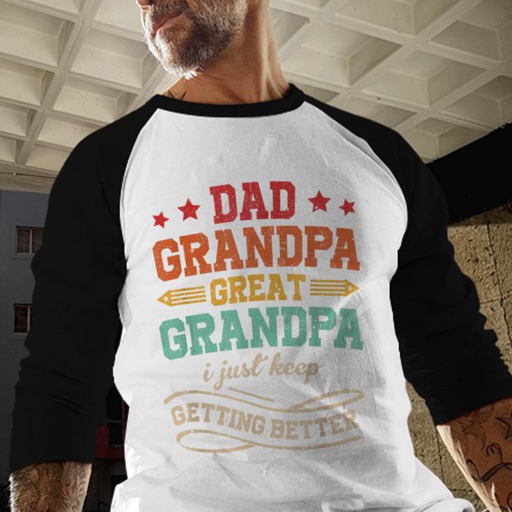 Vintage Great Grandpa For Fathers Day Dad Papa Grandpa Men Baseball Raglan Shirt