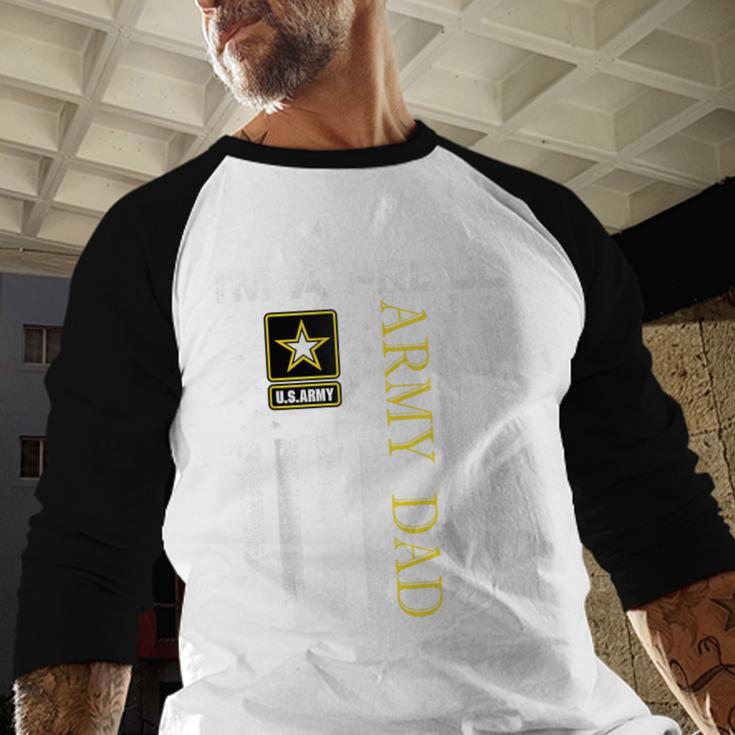 Vintage I'm A Proud Army Dad With American Flag Men Baseball Raglan Shirt