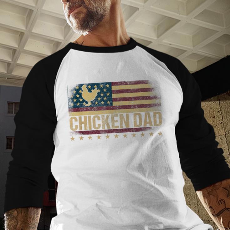 Vintage USA Flag Chicken Dad Stars Men Baseball Raglan Shirt Vintage USA Flag Chicken Dad Stars Men Baseball Raglan Shirt