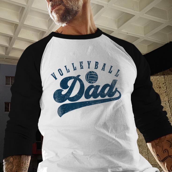 Volleyball Dad Daddy Father's Day Men Baseball Raglan Shirt