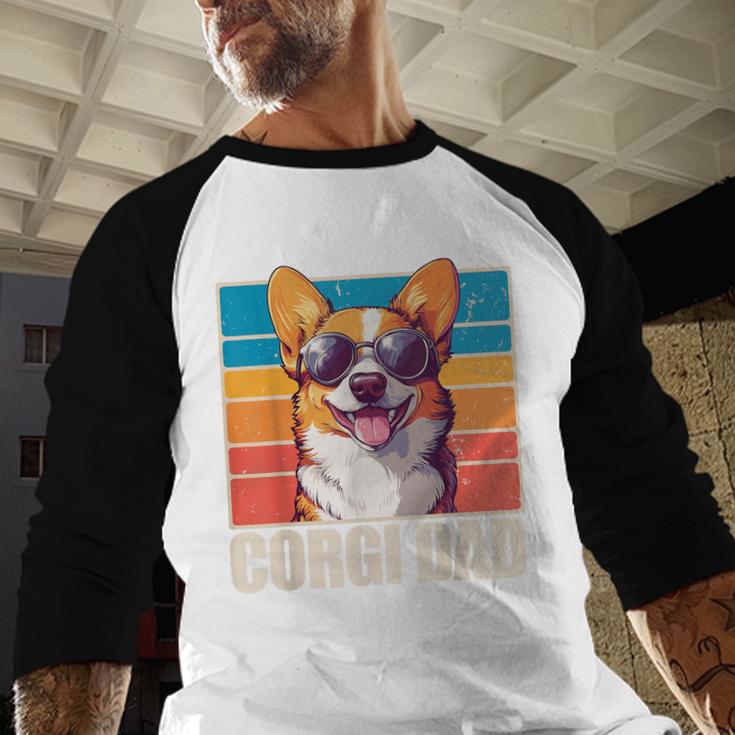 Welsh Corgi Pembroke Dog Corgi Dad -Adults Small Classic Fit Short Sleeve Cotton Polyester Blend Men Baseball Raglan Shirt