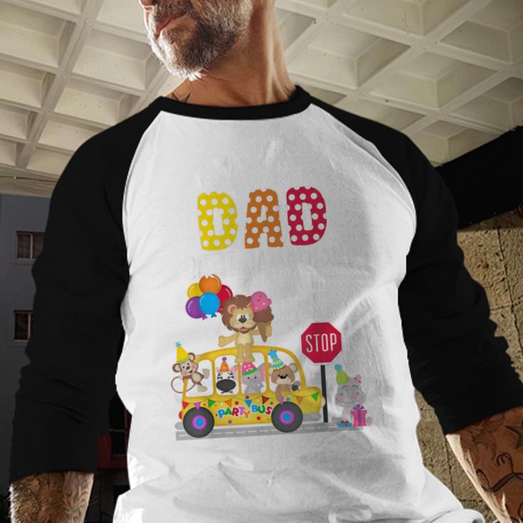 The Wheels On The Bus Dad Birthday Crew Party Toddler Kids Men Baseball Raglan Shirt