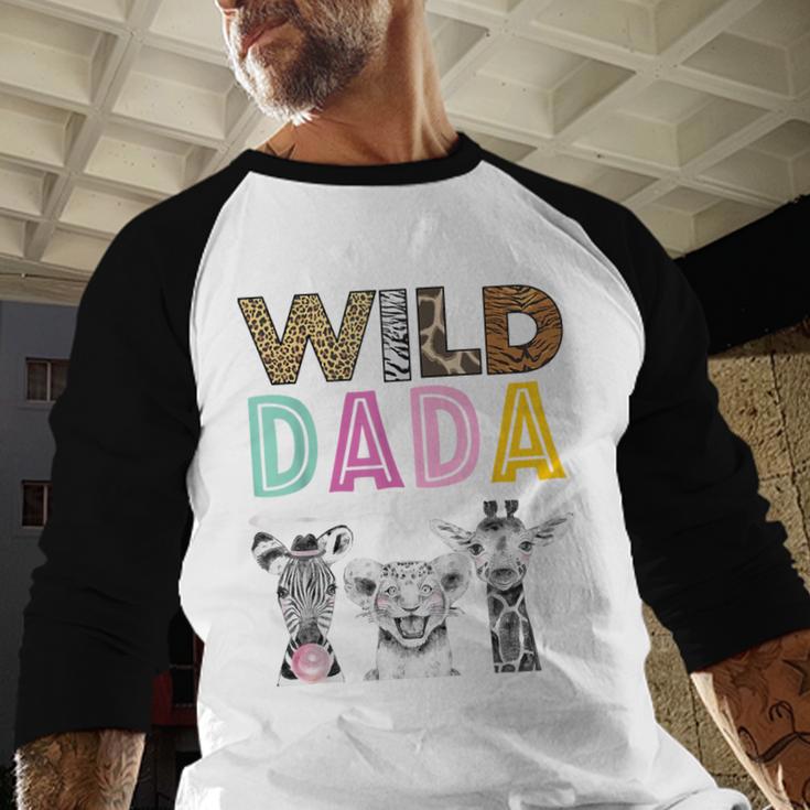 Wild Dada Zoo Theme Birthday Safari Jungle Matching Party Men Baseball Raglan Shirt
