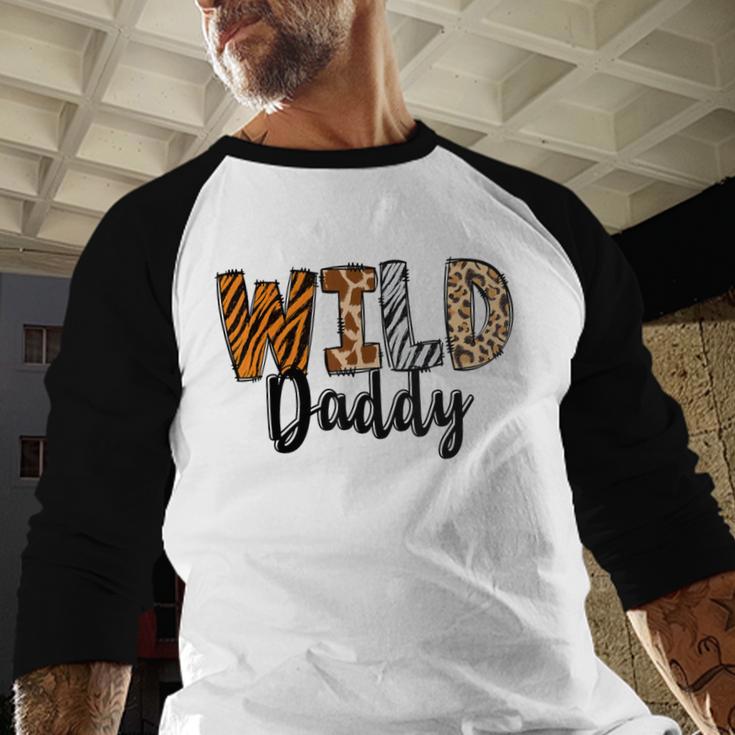 Wild Daddy Zoo Born Two Be Wild B-Day Safari Jungle Animal Men Baseball Raglan Shirt