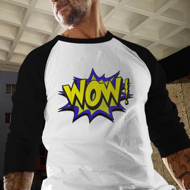 WowShirt WOW Dad Mom Men Women Boys Girls Tee Men Baseball Raglan Shirt