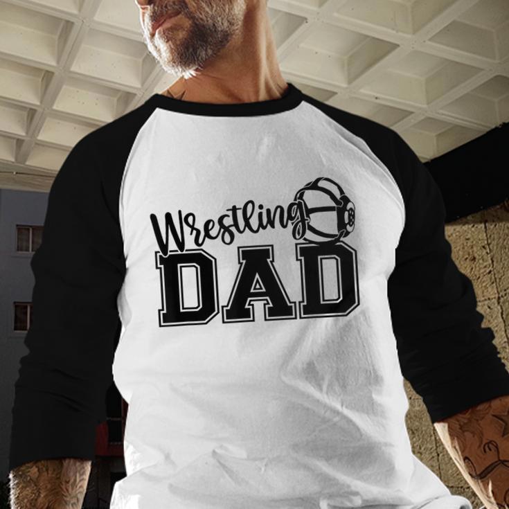 Wrestling Dad Hobby Wrestle Wrestler Martial Arts Father Men Baseball Raglan Shirt