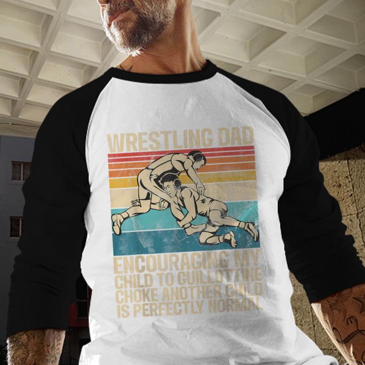 Wrestling Dad Wrestler Wrestling Wrestle Father's Day Men Baseball Raglan Shirt