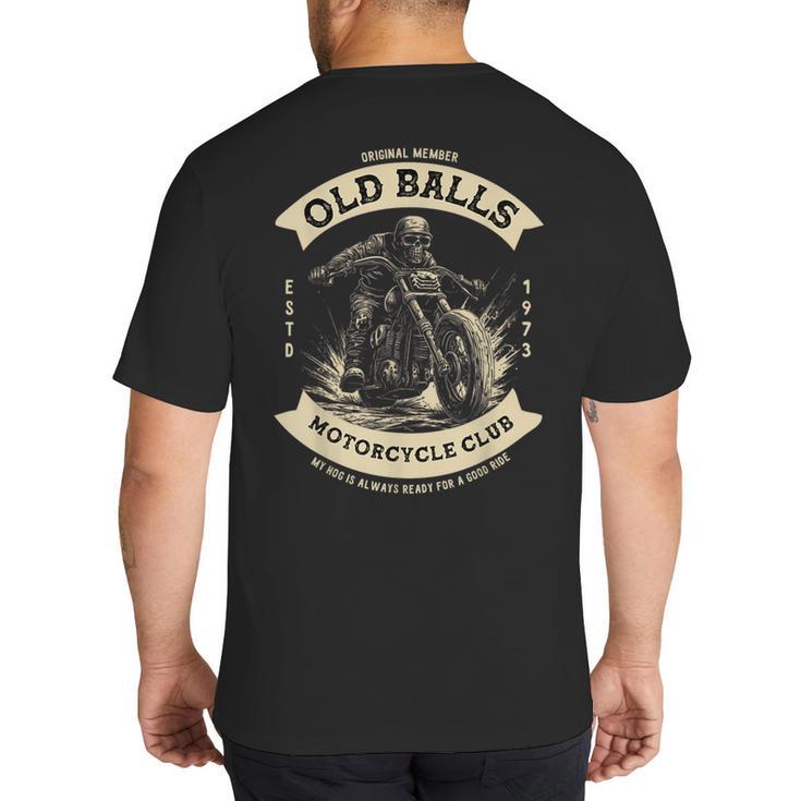 50th Birthday Vintage Motorcycle For Biker Dad Big And Tall Men's T-Shirt Back Print