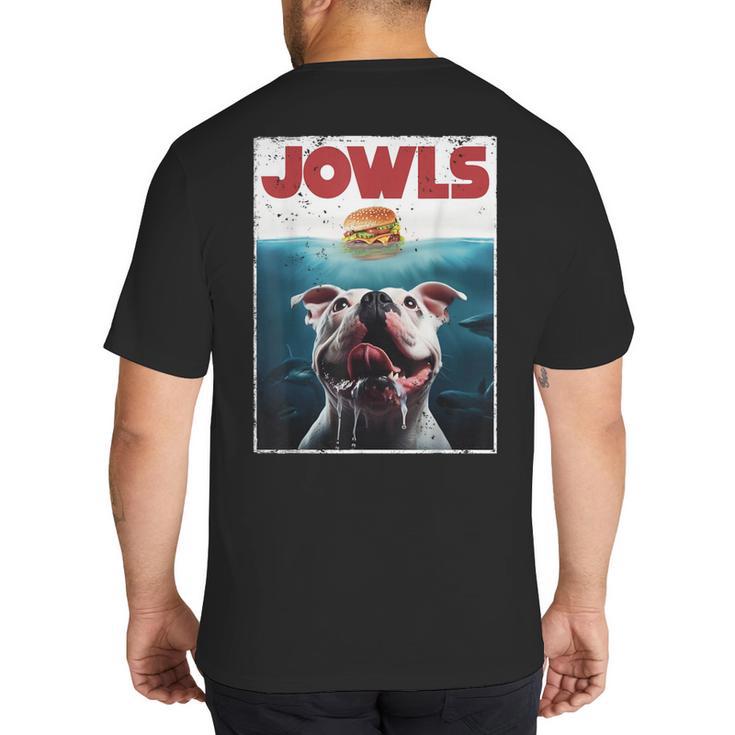 American Bulldog Jowls Burger Bully Dog Mom Dog Dad Big And Tall Men's T-Shirt Back Print