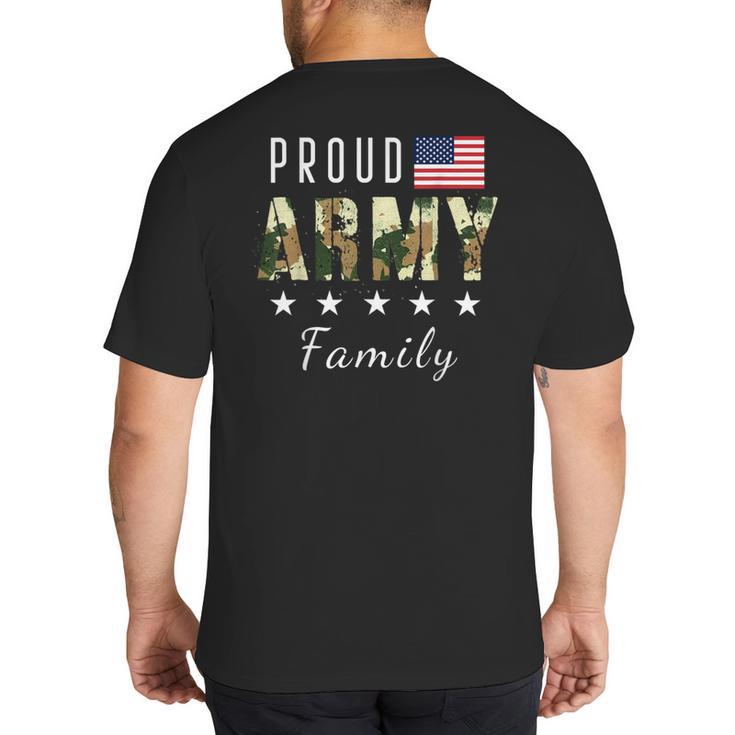 Army Graduation Proud Military Family Mom Dad Brother Sister Big And Tall Men's T-Shirt Back Print