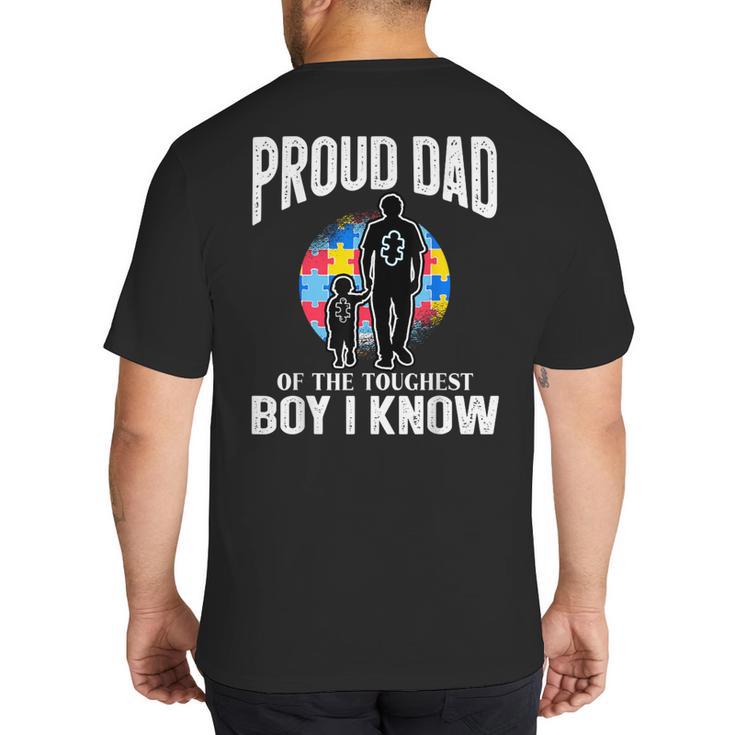 Autism Awareness For Proud Dad Support Autistic Kids Big And Tall Men's T-Shirt Back Print