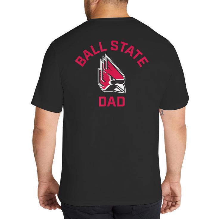 Ball State University Cardinals Arched Dad Big And Tall Men's T-Shirt Back Print