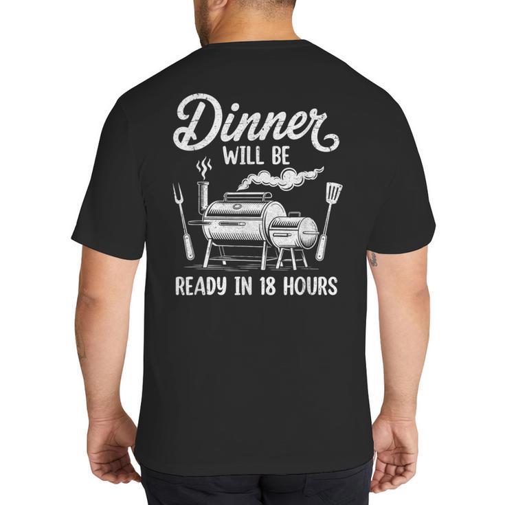Bbq Men Smoking Meat Smoker Grilling Barbecue Dad Big And Tall Men's T-Shirt Back Print