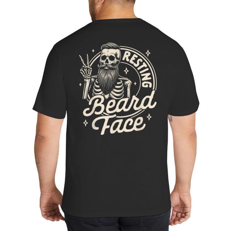 Bearded Dad Daddy Papa Father’s Day Resting Beard Face Big And Tall Men's T-Shirt Back Print Bearded Dad Daddy Papa Father’s Day Resting Beard Face Big And Tall Men's T-Shirt Back Print