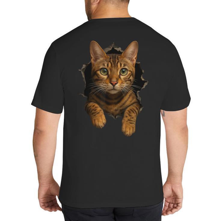 Bengal Cat Lover Animal Pet Bengal Cat Owner Mom Cat Dad Cat Men Women Kids Big And Tall Men's T-Shirt Back Print