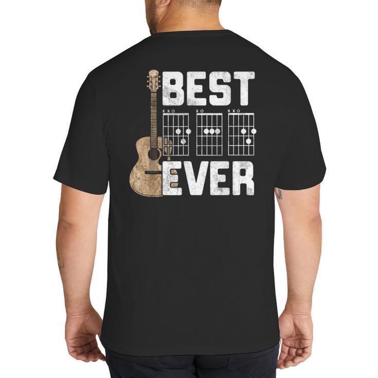 Best Dad Ever Guitarist Father D-A-D Chord Guitar Big And Tall Men's T-Shirt Back Print