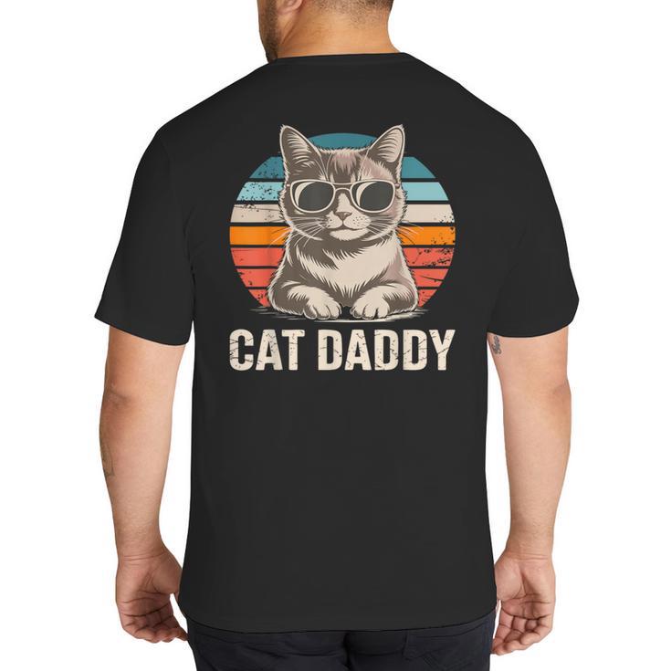 Cat Daddy Shirt Men Cat Lover Dad Fathers Day Big And Tall Men's T-Shirt Back Print