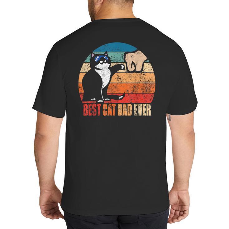Cat Loving Daddy Fathers Day Mens None Best Cat Dad Ever Paw Fist Bump Fathers Day Tee T Shirt Small US Big And Tall Men's T-Shirt Back Print