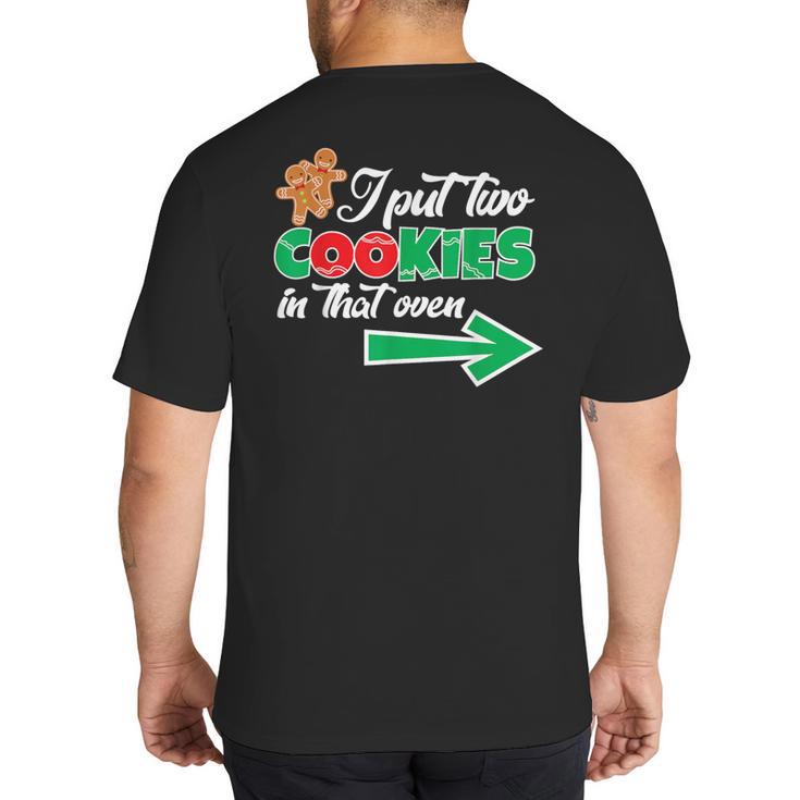 Christmas Twins Expecting Dad T-Shirt Pregnant Wife Tee Big And Tall Men's T-Shirt Back Print