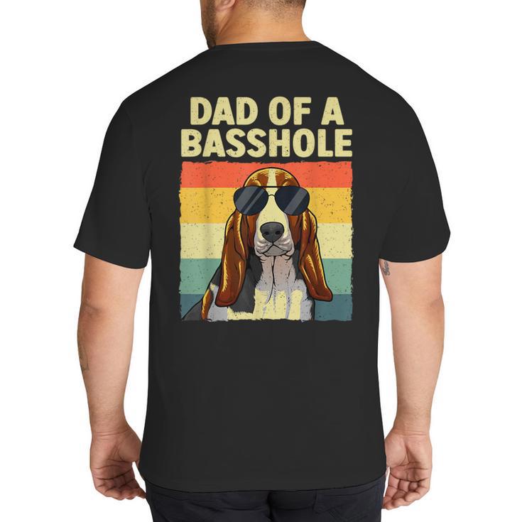 Cool Basset Hound For Men Dad Dog Basset Hound Lovers Big And Tall Men's T-Shirt Back Print